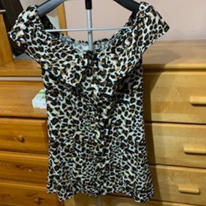 Express x Rocky Barnes Animal Print Mini Dress